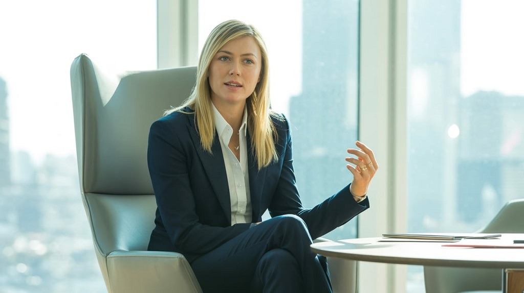 Former tennis star Maria Sharapova discussing her diverse business portfolio, including investments in wellness, tech startups, and her premium candy company Sugarpova.