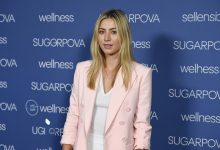 Maria Sharapova at a business event, highlighting her transition from tennis champion to entrepreneur with ventures in fashion, wellness, and candy brand Sugarpova.