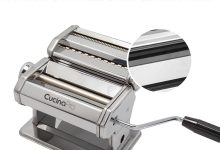 Homemade pasta being made with CucinaPro Deluxe Pasta Machine