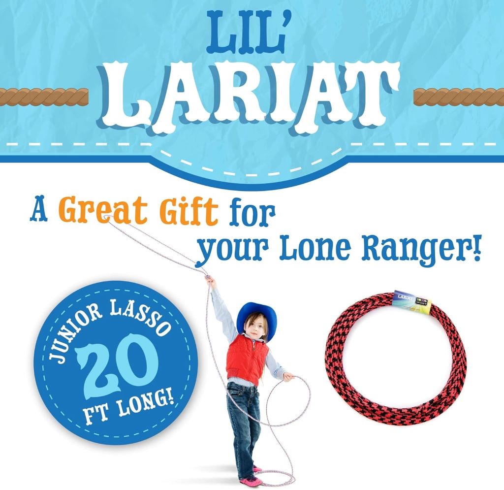 Youth lasso rope ideal for beginners practicing roping skills.