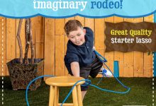 Close-up of kid-friendly Lil Lariat rope showing loop and braided texture.