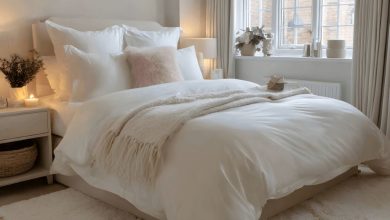 Cozy bedroom with budget-friendly bedding designed for comfort and elegance
