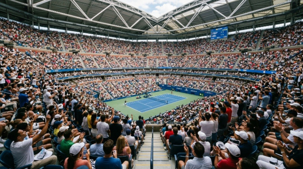 Arthur Ashe Stadium crowd during US Open Tennis Championships day session