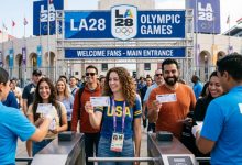 Fans entering the LA28 Olympic venue with official tickets for the 2028 Los Angeles Olympic Games