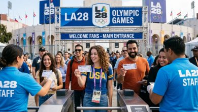 Fans entering the LA28 Olympic venue with official tickets for the 2028 Los Angeles Olympic Games