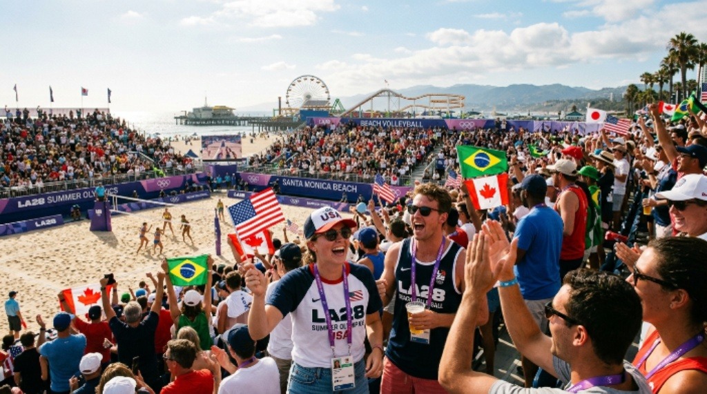 Spectators enjoying a live Olympic event during the LA28 Summer Olympics in Los Angeles
