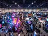Aerial view of the LDI Show 2026 exhibition floor at the Las Vegas Convention Center filled with lighting and audio exhibitors